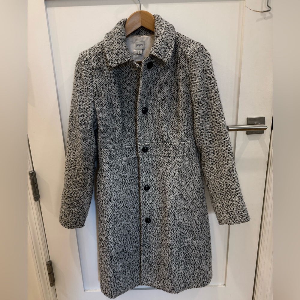 J. Crew Gray Bouclé Pea Coat